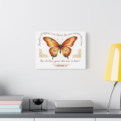 Butterfly Wall Art, Inspirational Canvas Print, Christian Home Decor, Gift for Religious Celebrations, Motivational Artwork