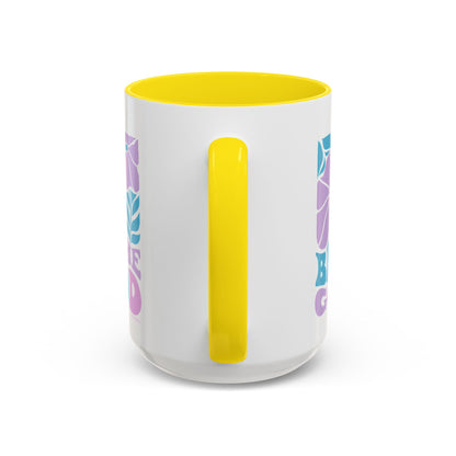 Accent Coffee Mug | 'Be the Good' Floral Design | Inspirational Mug, Gift for Her, Office Mug, Coffee Lover Gift, Home Decor