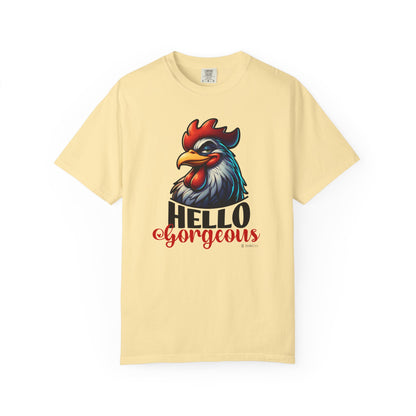 Cheerful Bold Greeting Unisex Garment-Dyed T-shirt, Confidence Boosting Tee, Playful Shirt, Fun Graphic Top, Happy Apparel for All