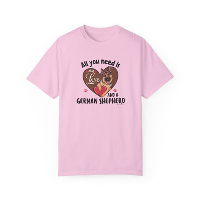 German Shepherd Dog Lover Unisex Garment-Dyed T-shirt, Parent Gift, Funny Dog Tee, Dog Mom Shirt, Gift for Dog Lovers