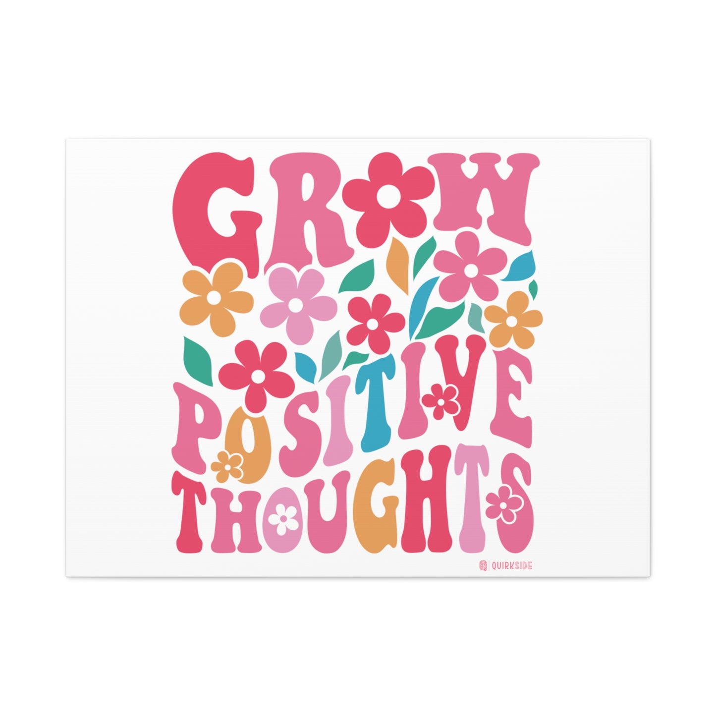 Positive Thoughts Canvas Wall Art, Grow Positive Thoughts Home Decor, Flower Wall Decor, Gift for Encouragement, Motivational Artwork, [...]