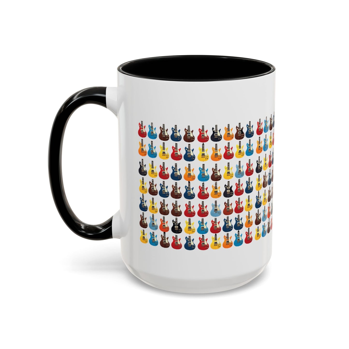 Coffee Mug - Wall of Guitars Design - Music Lover Gift