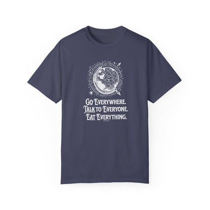 Traveler's Unisex Garment-Dyed T-shirt, Wanderlust Tee, Adventure Shirt, Travel Lover Top, Vacation Apparel