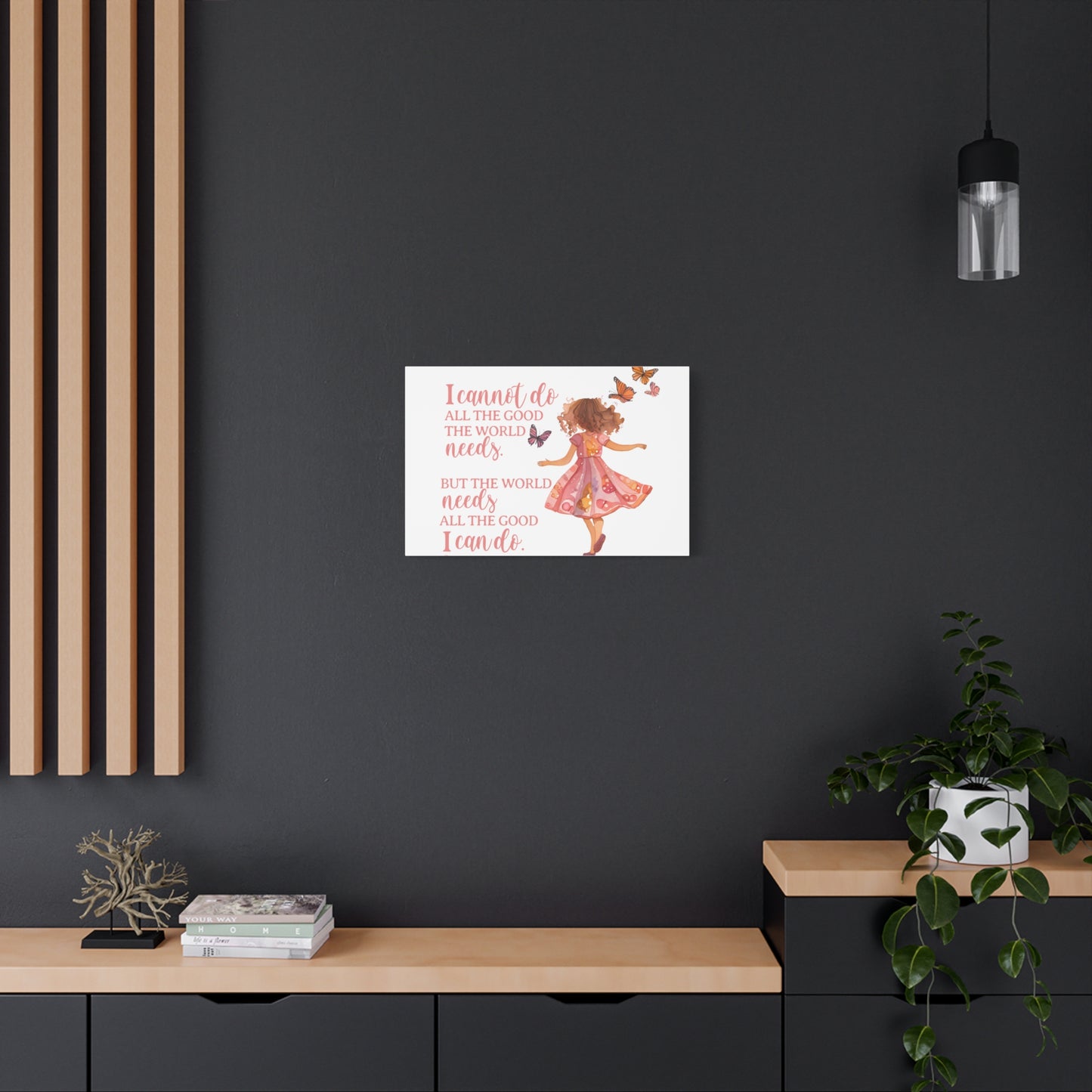Inspirational Wall Art Canvas, Motivational Home Decor, Butterfly Quote Print, Gift for Her, Positive Vibes Wall Decor