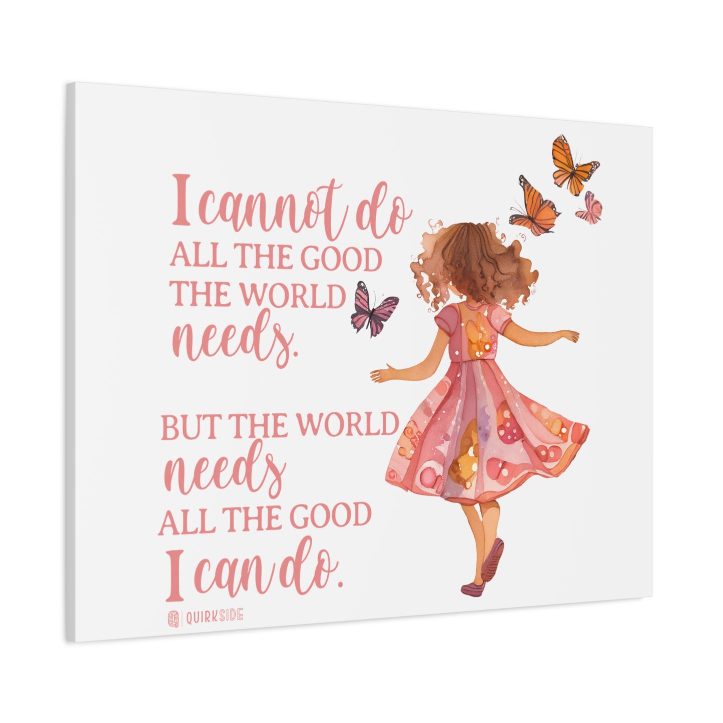 Inspirational Wall Art Canvas, Motivational Home Decor, Butterfly Quote Print, Gift for Her, Positive Vibes Wall Decor