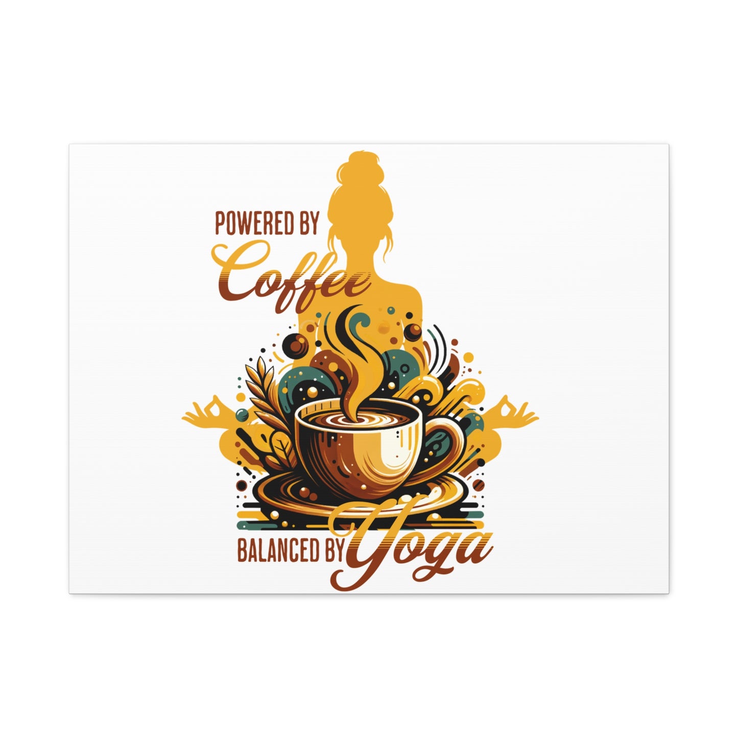 Yoga and Coffee Wall Art, Inspirational Canvas Print, Home Decor for Yogis, Gift for Coffee Lovers, Motivational Artwork, Office Decoration