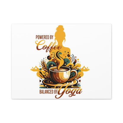 Yoga and Coffee Wall Art, Inspirational Canvas Print, Home Decor for Yogis, Gift for Coffee Lovers, Motivational Artwork, Office Decoration