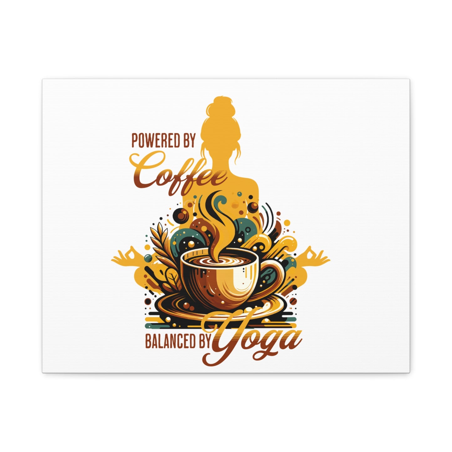 Yoga and Coffee Wall Art, Inspirational Canvas Print, Home Decor for Yogis, Gift for Coffee Lovers, Motivational Artwork, Office Decoration