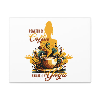 Yoga and Coffee Wall Art, Inspirational Canvas Print, Home Decor for Yogis, Gift for Coffee Lovers, Motivational Artwork, Office Decoration