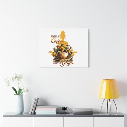 Yoga and Coffee Wall Art, Inspirational Canvas Print, Home Decor for Yogis, Gift for Coffee Lovers, Motivational Artwork, Office Decoration