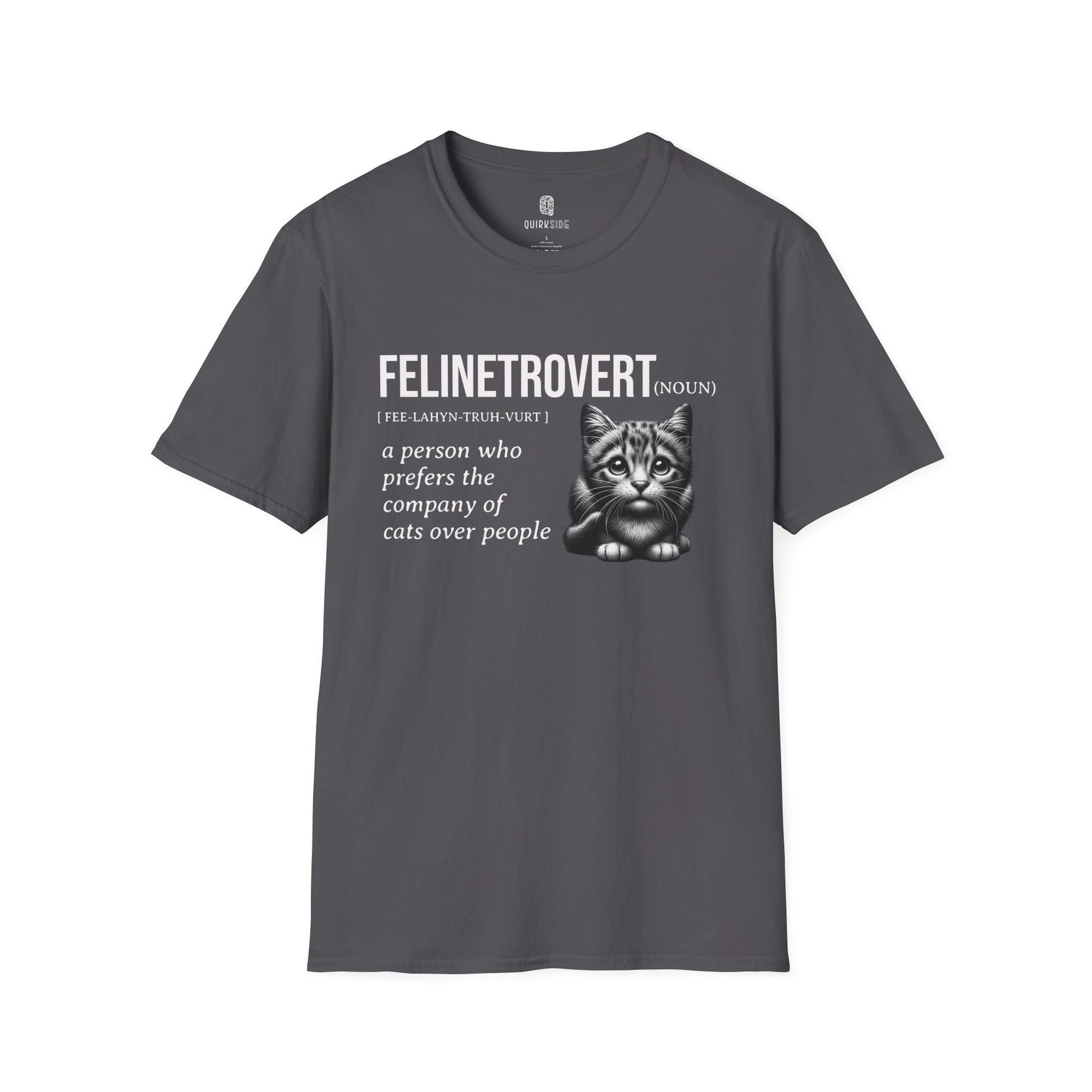 Cat Lover Unisex Softstyle T-Shirt, Cute Tee for Cat Lovers, Cat Lady Shirt, Funny Cat Tee, Cat Mom Gift, Cat Dad Shirt - Quirkside Creations