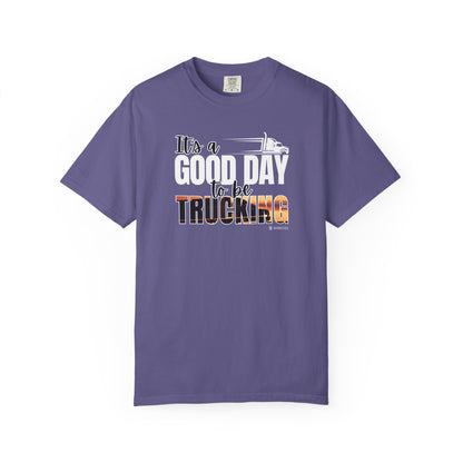 Trucking T-shirt, Truckers Tee, Highway Driver Shirt, On The Road Top, Unisex Tee, Comfortable Garment-Dyed Shirt