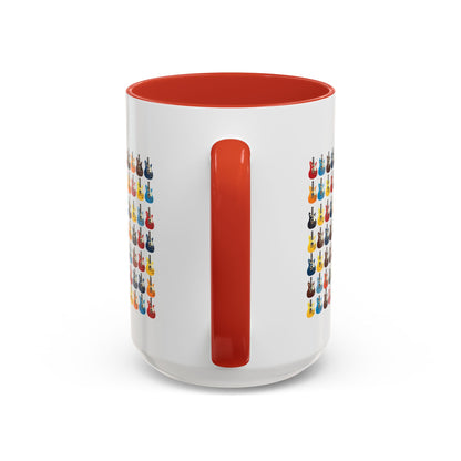 Coffee Mug - Wall of Guitars Design - Music Lover Gift