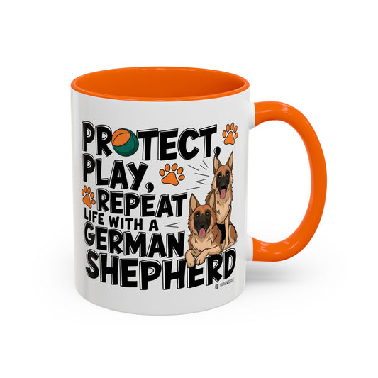 German Shepherd Lover's Accent Coffee Mug - Perfect Gift for Dog Owners, Pet Lovers, Birthdays, Holidays, Home Decor