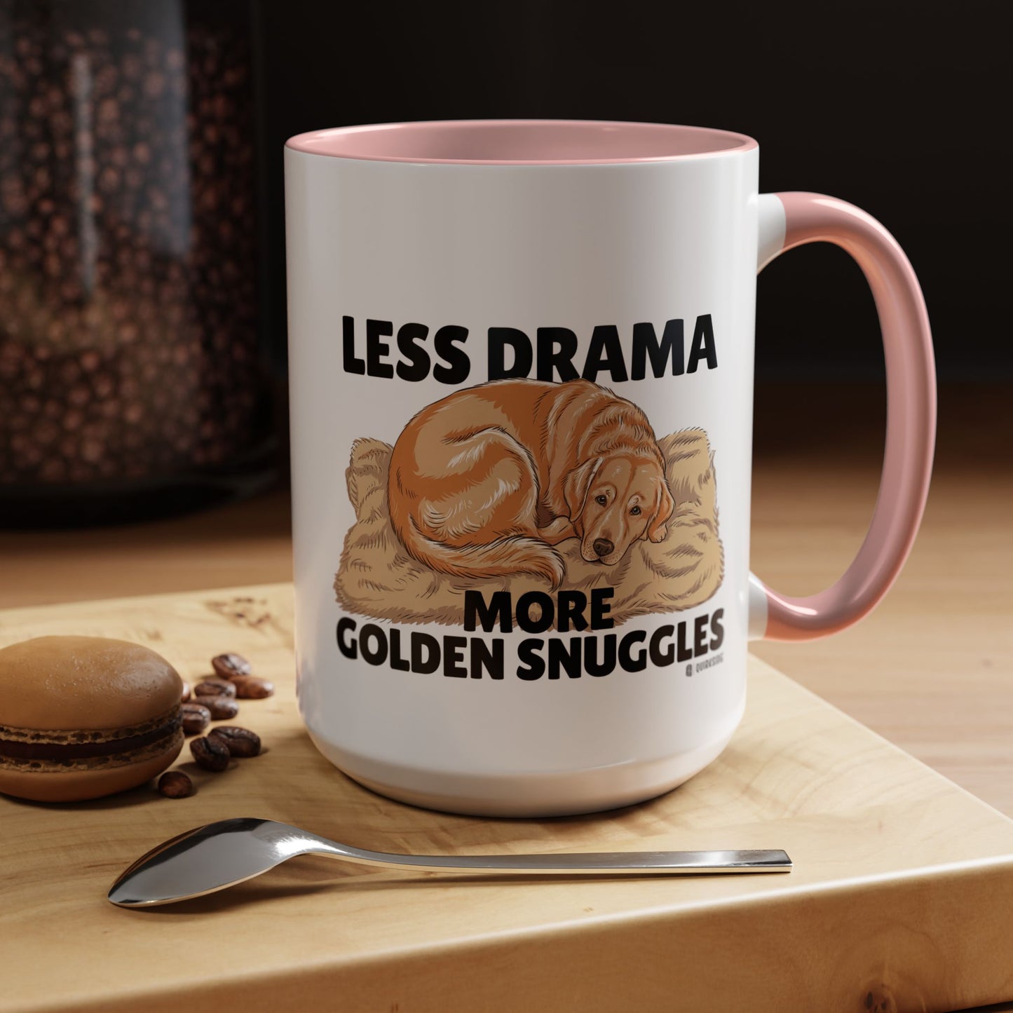 Golden Snuggles Coffee Mug - Less Drama More Snuggles, Dog Lover Gift, Perfect for Home, Funny Dog Mug, Pet Owner Treat