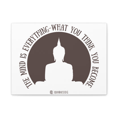 Mindfulness Buddha Canvas Art, Inspirational Wall Decor, Meditation Quote Print, Zen Home Decor, Gift for Yogis and Mindfulness Lovers