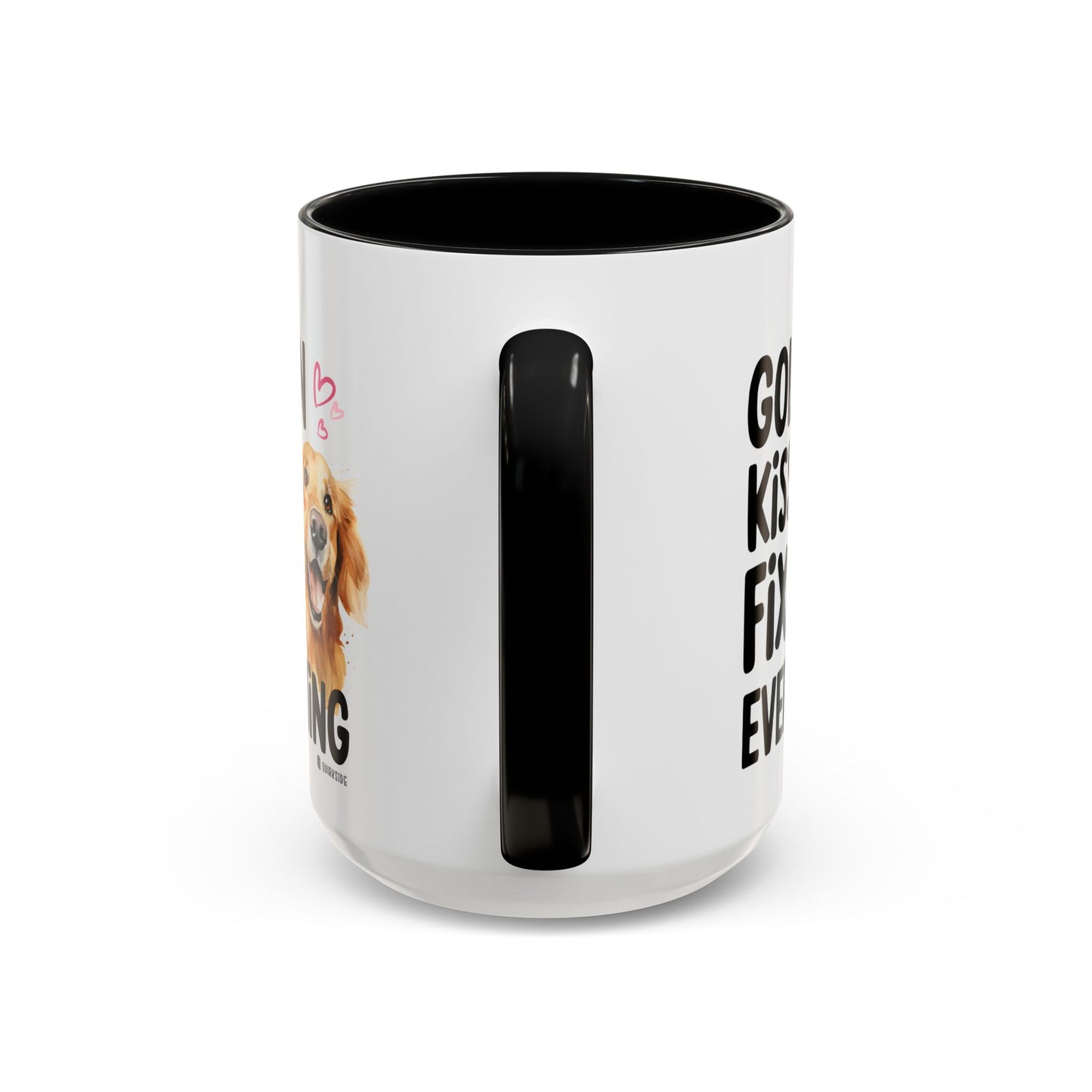 Golden Kisses Fix Everything Mug, Dog Lover Gift, Pet Owner Coffee Cup, Cute Animal Lover Mug, Fun Pet Quote Mug