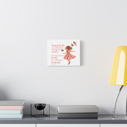 Inspirational Wall Art Canvas, Motivational Home Decor, Butterfly Quote Print, Gift for Her, Positive Vibes Wall Decor