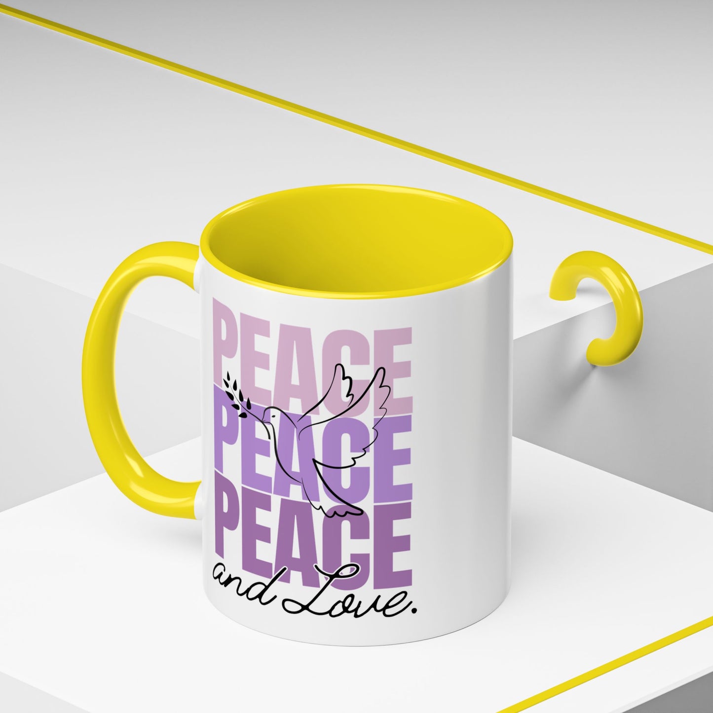 Peace and Love Accent Mug