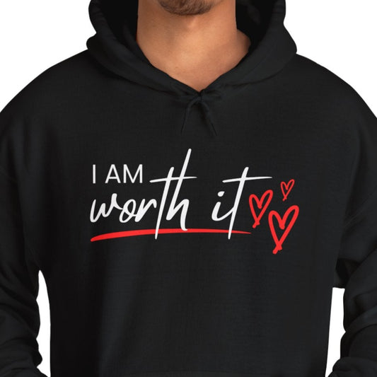 Empowerment Graphic Hoodie, Self Worth Sweatshirt, You Are Worth It Pullover, Inspirational Unisex Hoodie, Motivational Graphic Jumper - Quirkside Creations