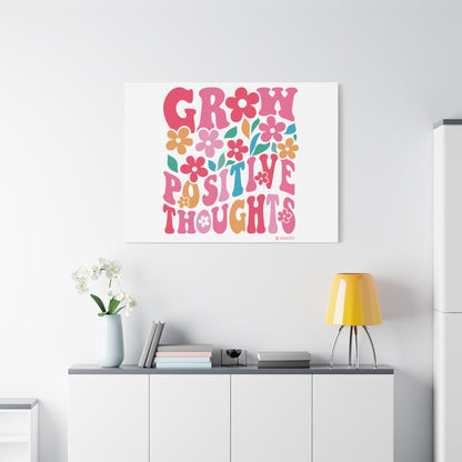 Positive Thoughts Canvas Wall Art, Grow Positive Thoughts Home Decor, Flower Wall Decor, Gift for Encouragement, Motivational Artwork, [...]