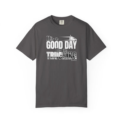 Trucking T-shirt, Truckers Tee, Highway Driver Shirt, On The Road Top, Unisex Tee, Comfortable Garment-Dyed Shirt