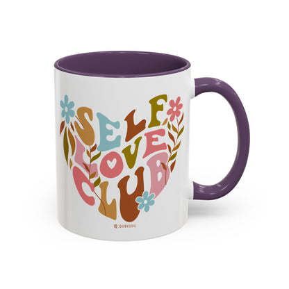 Self Love Club Coffee Mug - Empowering Floral Design, Great for Gifts, Self-Care, Friends, Motivational Mugs