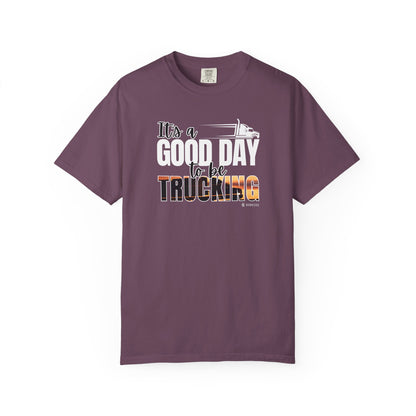Trucking T-shirt, Truckers Tee, Highway Driver Shirt, On The Road Top, Unisex Tee, Comfortable Garment-Dyed Shirt