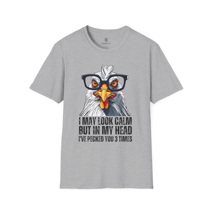 Funny Chicken Unisex T-Shirt, Crazy Chicken Tee, Quirky Humor Shirt, Stand Out Apparel, Hilarious Graphic Top - Quirkside Creations