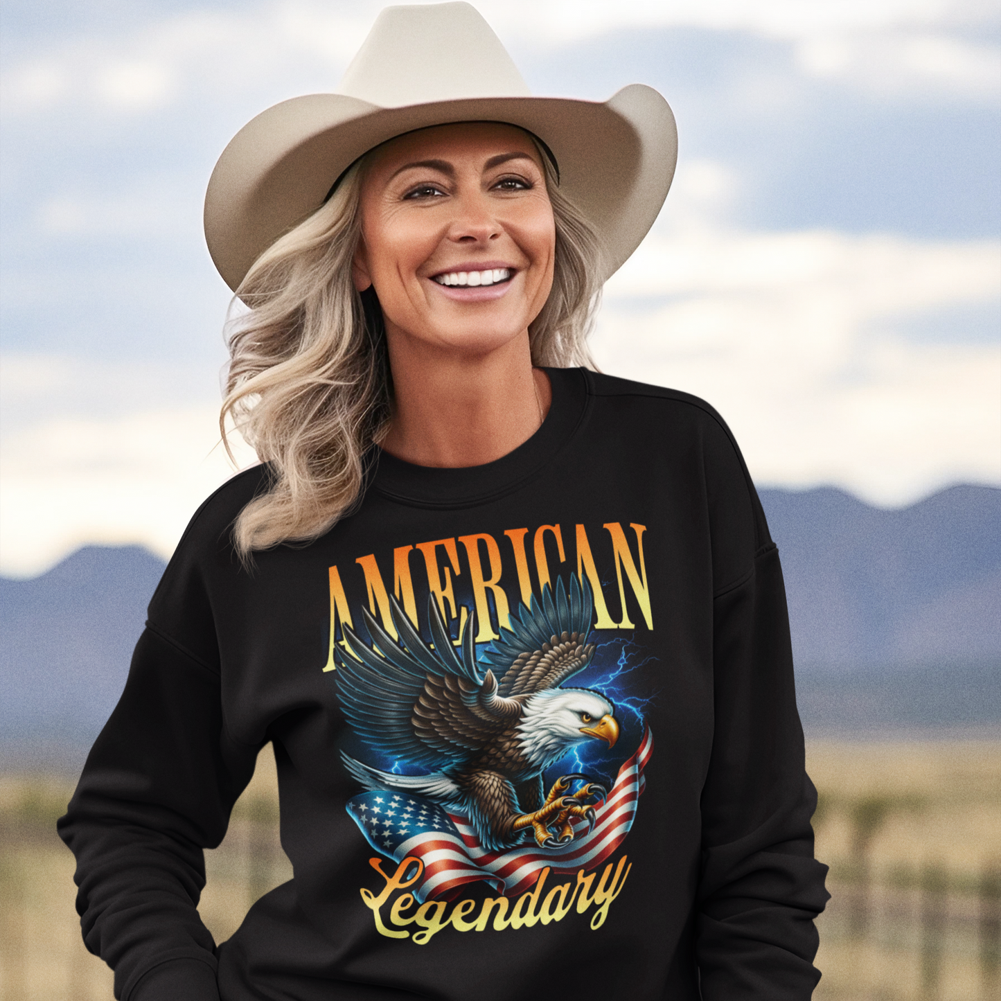 American Bald Eagle Unisex Sweatshirt, USA Patriotic Crewneck, National Bird Pride Apparel, Patriotic Eagle Pullover, Flag Lover Jumper - Quirkside Creations