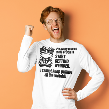 Celebrate Weirdness Long Sleeve Tee, Unique Weird Humor Shirt, Unisex Cotton Top, Hilarious Advisory Gift, Quirky Statement Tee - Quirkside Creations