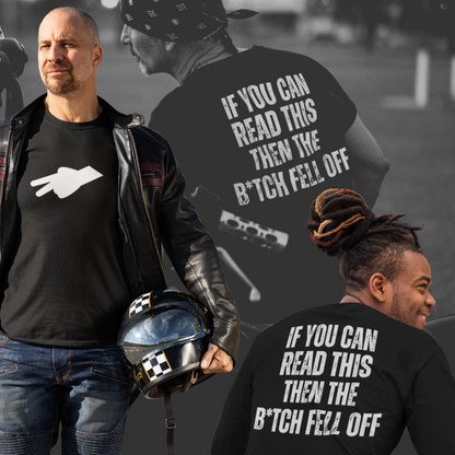 Biker Wave Long Sleeve Tee, Motorcycle Rider Gift, Funny Biker Shirt, Unisex Bike Lover Top, Biker Advisory Tee, Motorcyclist Long Sleeve - Quirkside Creations