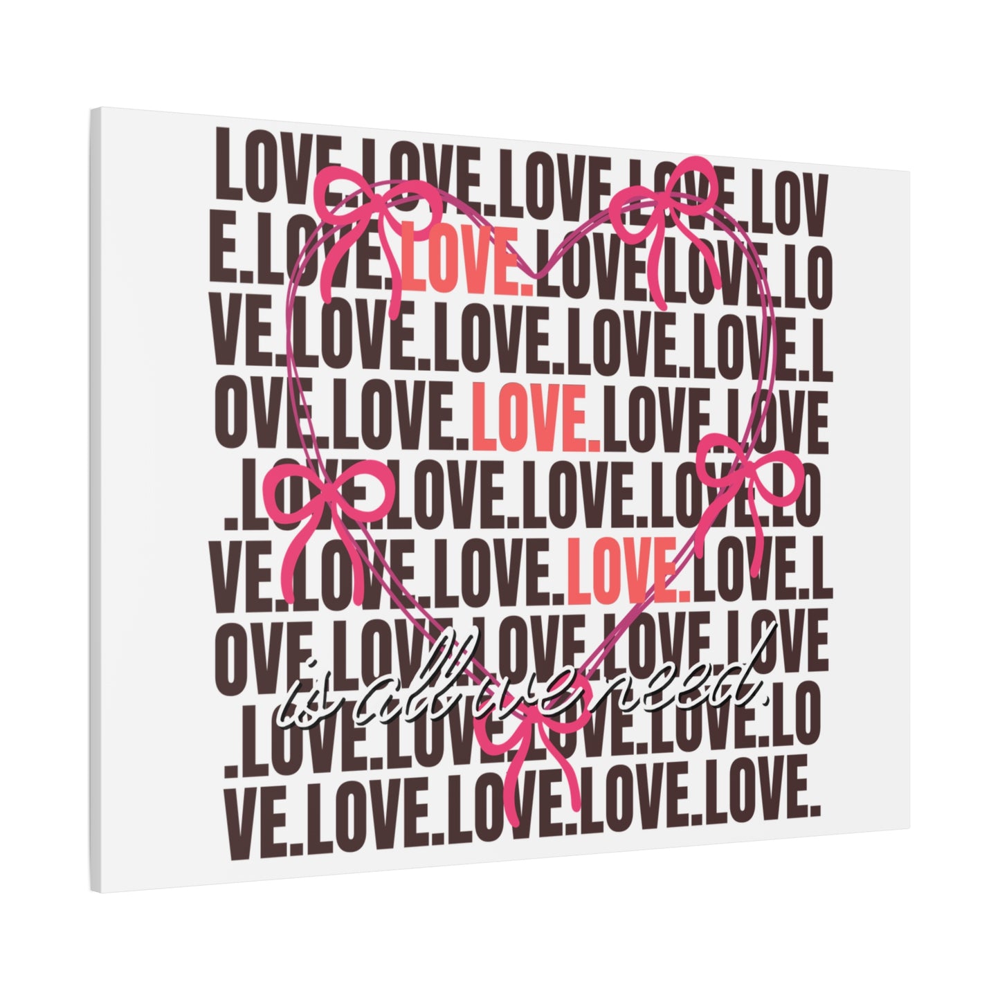 Love-Themed Canvas Art, Heart Wall Decor, Valentine's Gift, Romantic Home Decor, Engagement Present