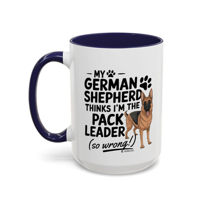 Funny German Shepherd Coffee Mug, Dog Lover Gift, Pet Owner Mug, Pack Leader Humor, 11oz, 15oz