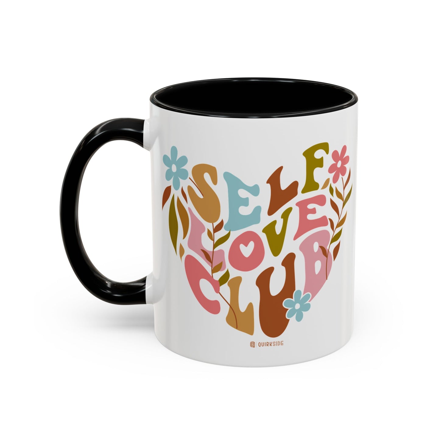 Self Love Club Coffee Mug - Empowering Floral Design, Great for Gifts, Self-Care, Friends, Motivational Mugs