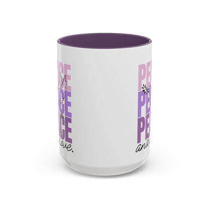 Peace and Love Accent Mug