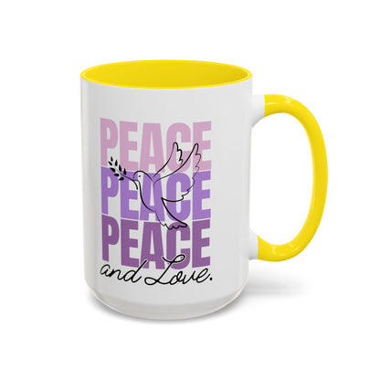 Peace and Love Accent Mug
