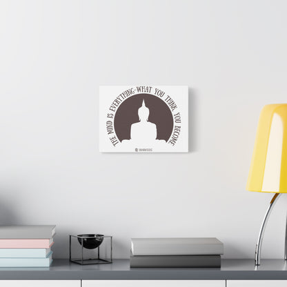 Mindfulness Buddha Canvas Art, Inspirational Wall Decor, Meditation Quote Print, Zen Home Decor, Gift for Yogis and Mindfulness Lovers