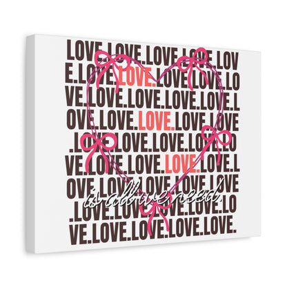Love-Themed Canvas Art, Heart Wall Decor, Valentine's Gift, Romantic Home Decor, Engagement Present