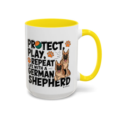 German Shepherd Lover's Accent Coffee Mug - Perfect Gift for Dog Owners, Pet Lovers, Birthdays, Holidays, Home Decor