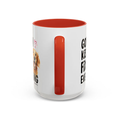 Golden Kisses Fix Everything Mug, Dog Lover Gift, Pet Owner Coffee Cup, Cute Animal Lover Mug, Fun Pet Quote Mug