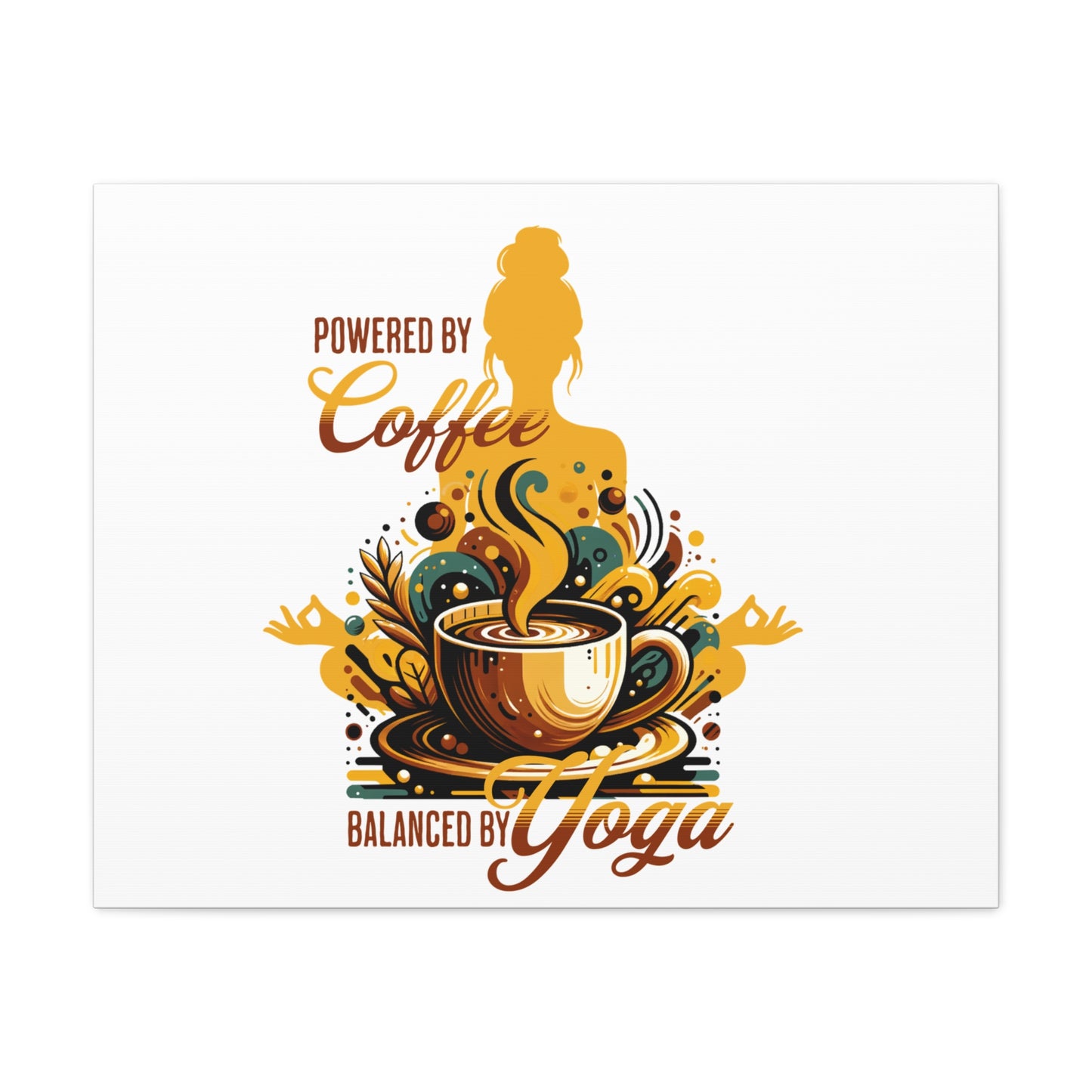 Yoga and Coffee Wall Art, Inspirational Canvas Print, Home Decor for Yogis, Gift for Coffee Lovers, Motivational Artwork, Office Decoration
