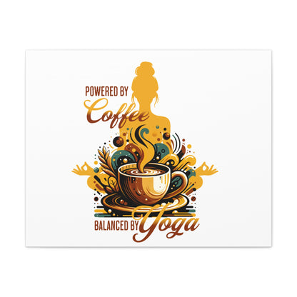 Yoga and Coffee Wall Art, Inspirational Canvas Print, Home Decor for Yogis, Gift for Coffee Lovers, Motivational Artwork, Office Decoration
