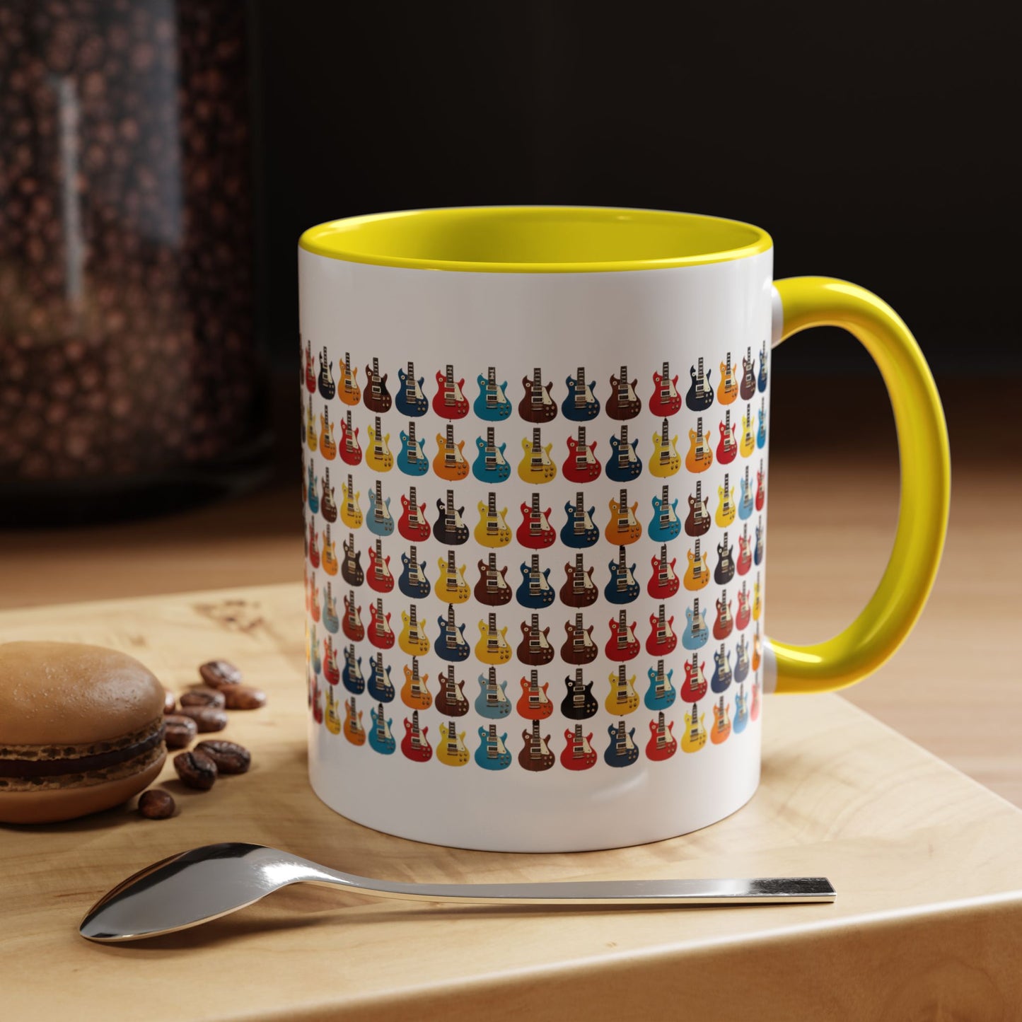 Coffee Mug - Wall of Guitars Design - Music Lover Gift