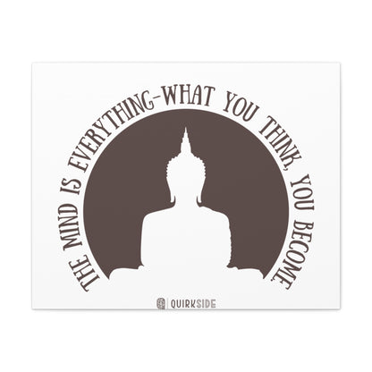 Mindfulness Buddha Canvas Art, Inspirational Wall Decor, Meditation Quote Print, Zen Home Decor, Gift for Yogis and Mindfulness Lovers