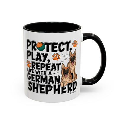 German Shepherd Lover's Accent Coffee Mug - Perfect Gift for Dog Owners, Pet Lovers, Birthdays, Holidays, Home Decor