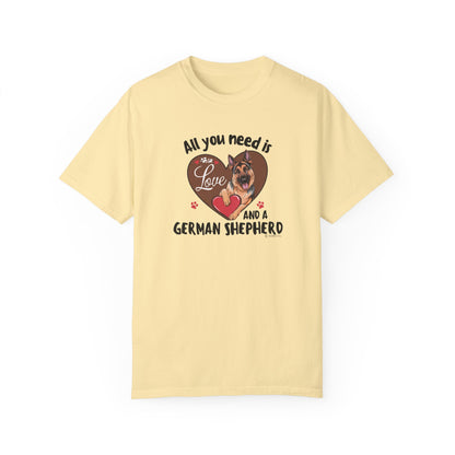 German Shepherd Dog Lover Unisex Garment-Dyed T-shirt, Parent Gift, Funny Dog Tee, Dog Mom Shirt, Gift for Dog Lovers