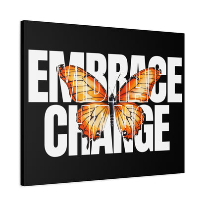 Butterfly Embrace Change Canvas Art, Motivational Wall Decor, Inspirational Gift for Home, Office, Art Print for Transformation