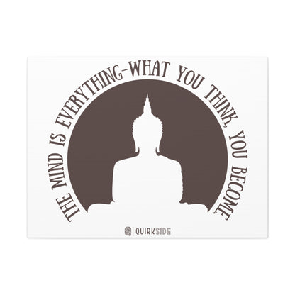 Mindfulness Buddha Canvas Art, Inspirational Wall Decor, Meditation Quote Print, Zen Home Decor, Gift for Yogis and Mindfulness Lovers