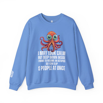 Octopus-themed Sweatshirt, Funny Unisex Crewneck Jumper, Quirky Humor Top, Stand Out Clothing, Hilarious Gift for Men and Women - Quirkside Creations